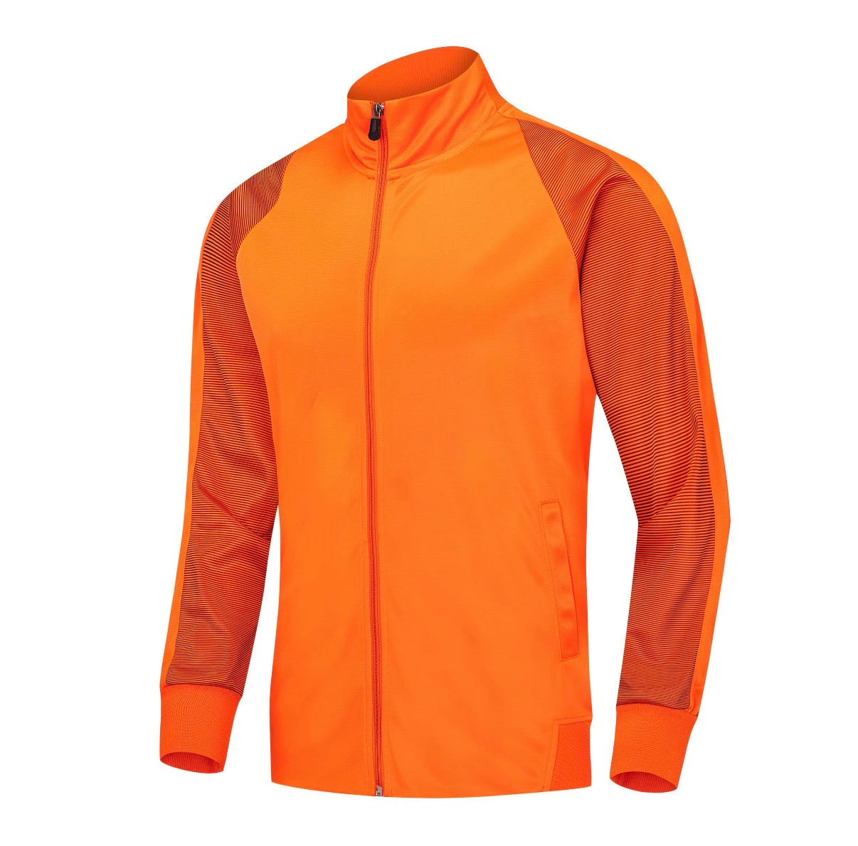 Veste unisexe orange, manches rayés